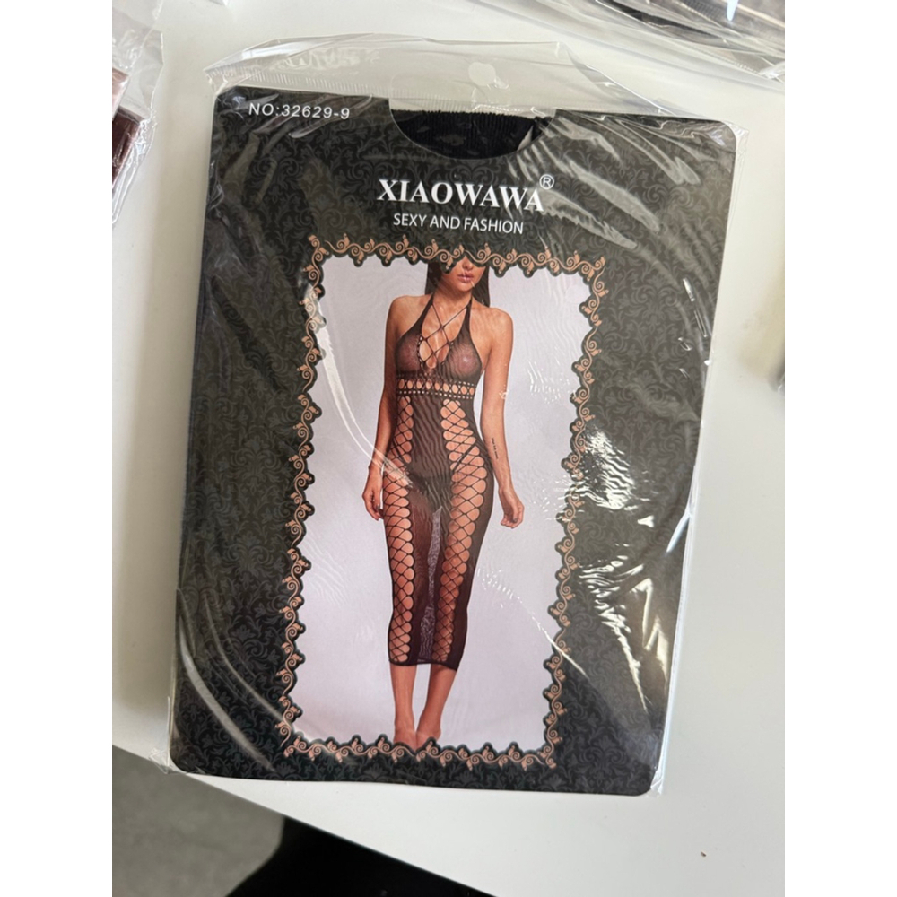 Women's XIAOWAWA Black Fishnet Maxi Dress - Picture 2 of 2